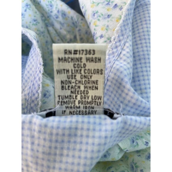 Liz Claiborne Villager Woman 3X White & Blue Floral Sleeveless Cotton/Polyester - Picture 7 of 7